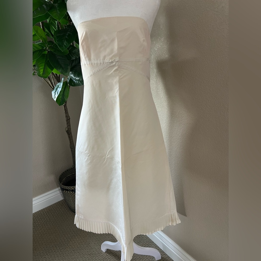 J.Crew 10 formal Y2K strapless ivory 100% silk dress